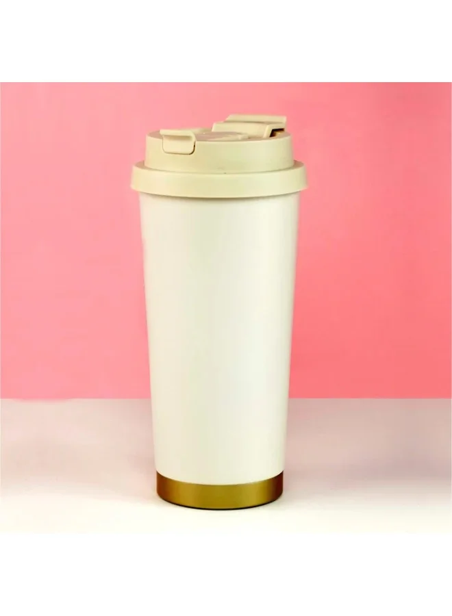LITTLE SURPRISE BOX White Ted Stainless Steel premium Insulated Detox Infuser Bottle with Tea and Fruit Infuser attachment, 520ml
