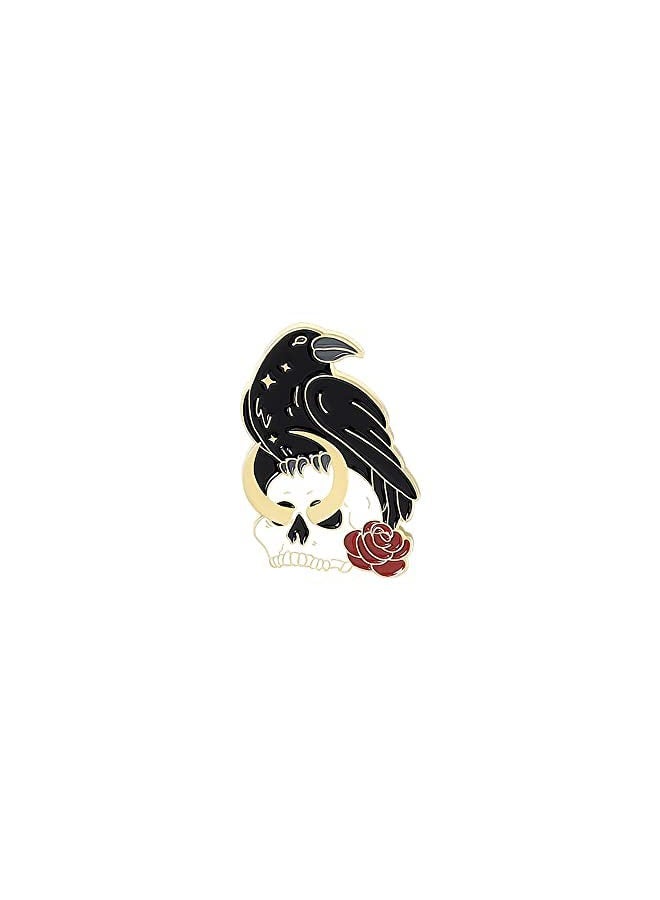 SYOSI SYOSI Black Crow Brooch Pin, Gothic Coat Collar Badge Clothing Bag Accessory for Women Men Girls Boys (3 Pieces)  - Image 4