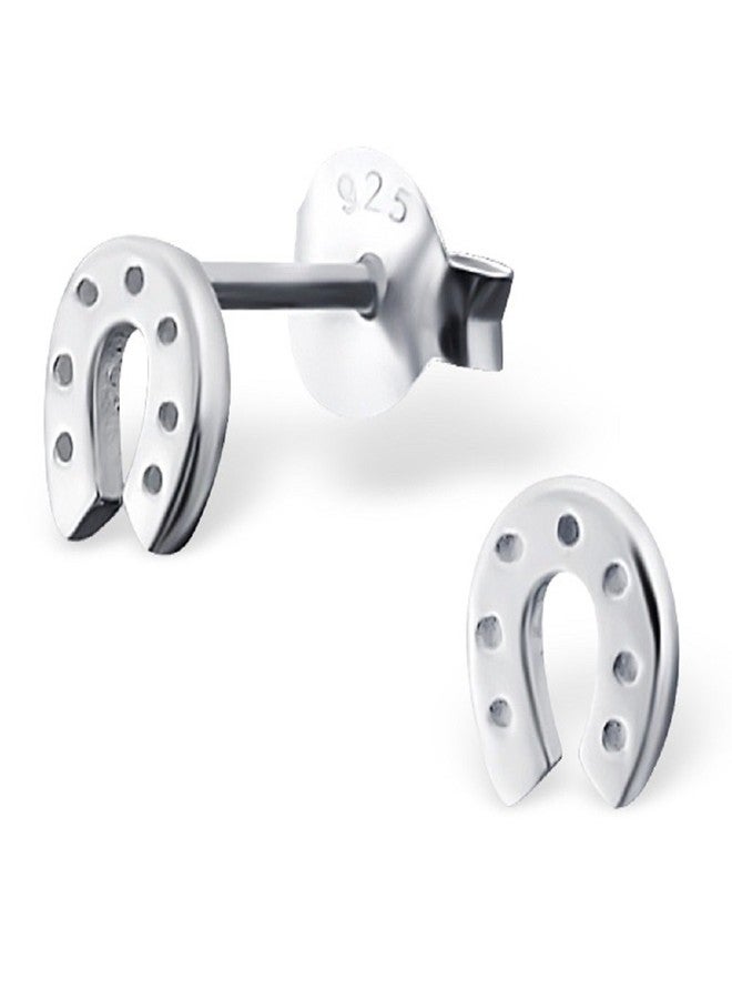 آيسروز أقراط صغيرة مرصعة على شكل حدوة حصان من الفضة الإسترليني عيار 925، رقم الموديل 18676 - Image 1