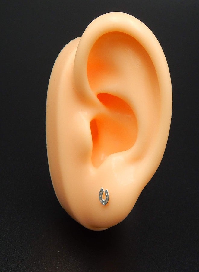 آيسروز أقراط صغيرة مرصعة على شكل حدوة حصان من الفضة الإسترليني عيار 925، رقم الموديل 18676 - Image 3