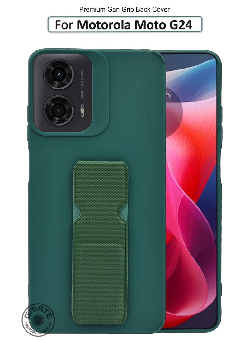 GMATE Motorola Moto G24 - Super Stylish  Bumper Hard Silicone Case with Hand Grip and Extra Protection-Green - Image 1