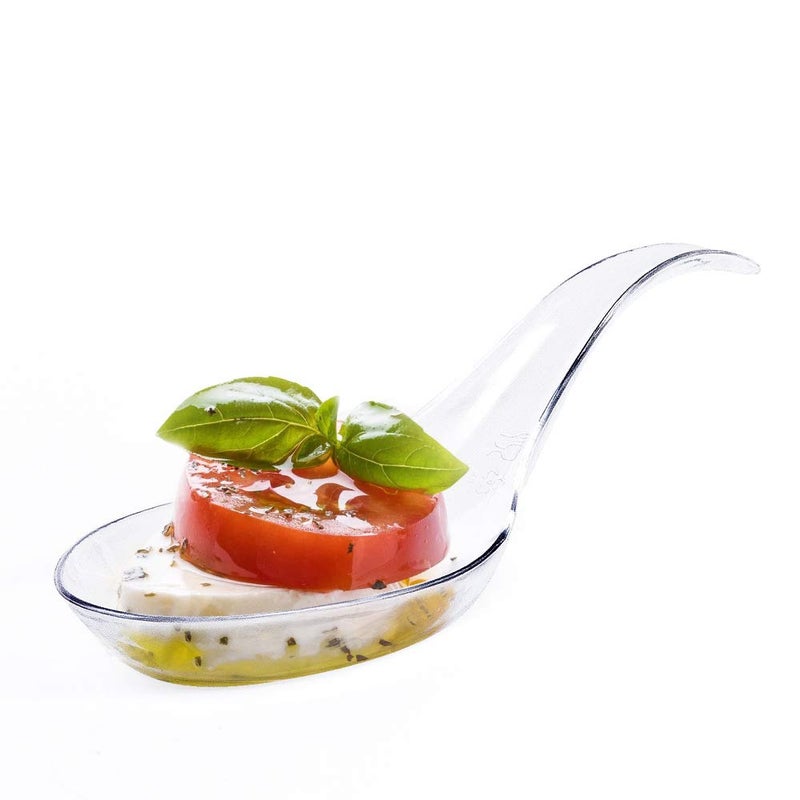 Kingrol 200 Plastic Appetizer Spoons Disposable Tasting Spoons for Desserts Hors doeuvres Soups Sushi Dipping Sauces