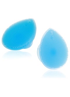 Face Silicone Scrubber - Facial Cleansing Pads - Soft Silicone Shower Brush - Exfoliating Skin Massage Scrubber - Fit for Sensitive and All Kinds of Skin (2 Pack Blue)