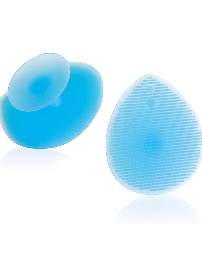 Gonice - Face Silicone Scrubber - Facial Cleansing Pads - Soft Silicone Shower Brush - Exfoliating Skin Massage Scrubber - Fit for Sensitive and All Kinds of Skin (2 Pack Blue) - Image 1