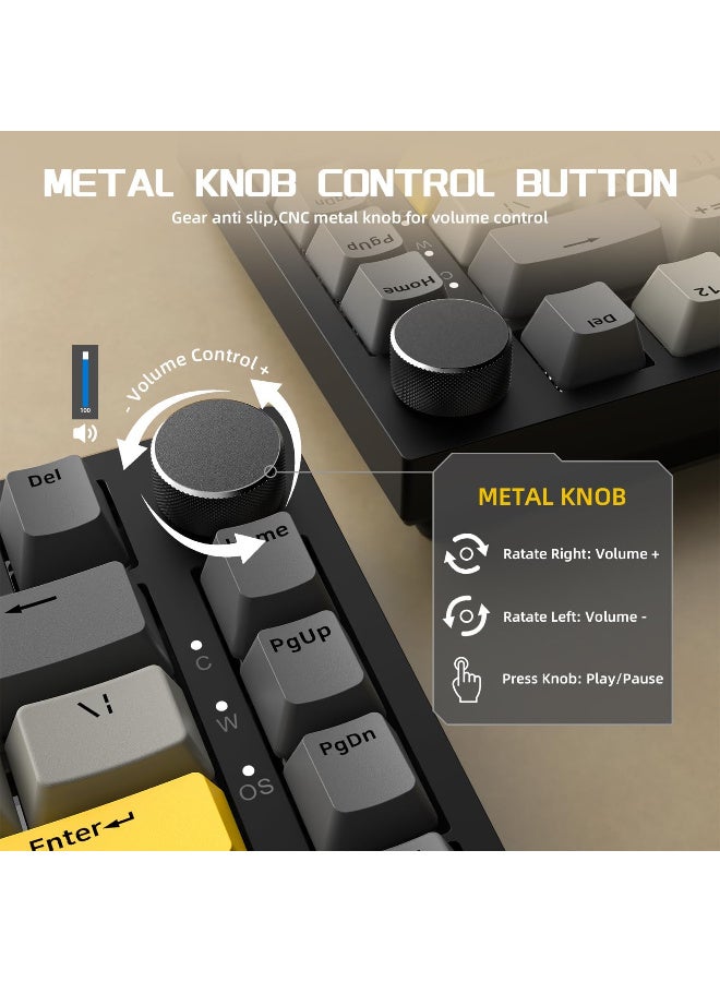 إيه جاز AJAZZ AK820 75% Gasket-mounted Type-C Wired Ajazz Moon Switch Mechanical Keyboard - Image 5