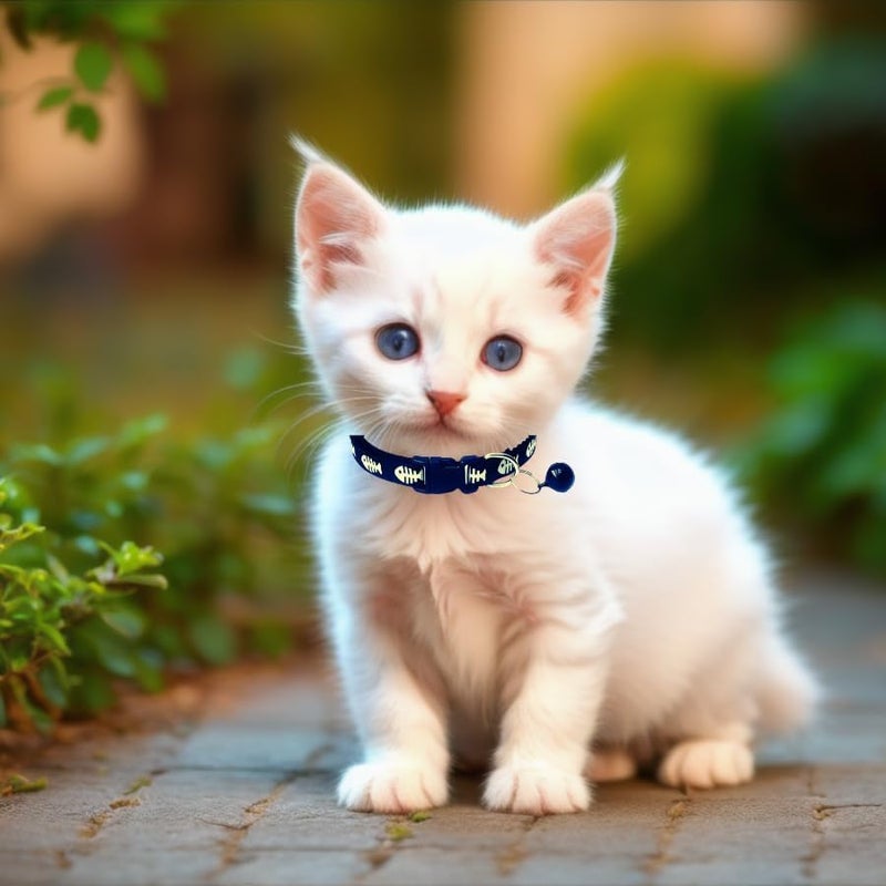 Pups&Pets 10 MM Reflective Collar Glow-in-The-Dark Visibility Reflective Light-up cat Collar for Small Breeds Puppy Kitten Rabbit (Pack of 1 Collar),Multicolor - Image 2