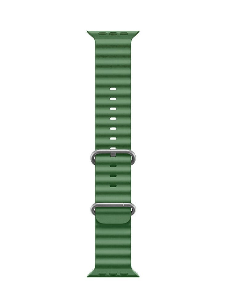 CATANES Soft Silicone Loop Strap for Apple Watch Ocean Band 49mm 45mm 44mm iWatch Series Ultra/8/7/SE/6/5/4/3/2/1 Green - Image 1