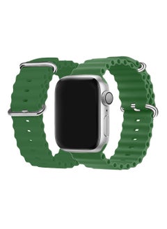 CATANES Apple Watch Ocean Band 49mm 45mm 44mm 42mm Soft Silicone Loop Strap for iWatch Series Ultra/8/7/SE/6/5/4/3/2/1 Green  - Image 5