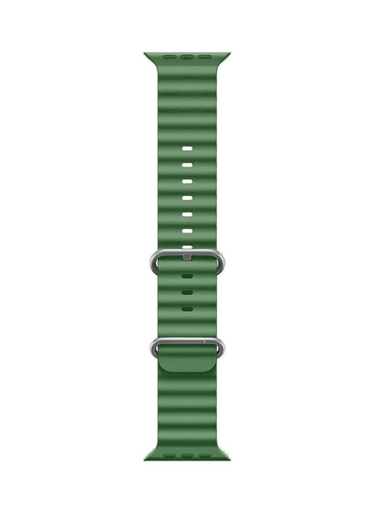 CATANES - Apple Watch Ocean Band 49mm 45mm 44mm 42mm Soft Silicone Loop Strap for iWatch Series Ultra/8/7/SE/6/5/4/3/2/1 Green - Image 1