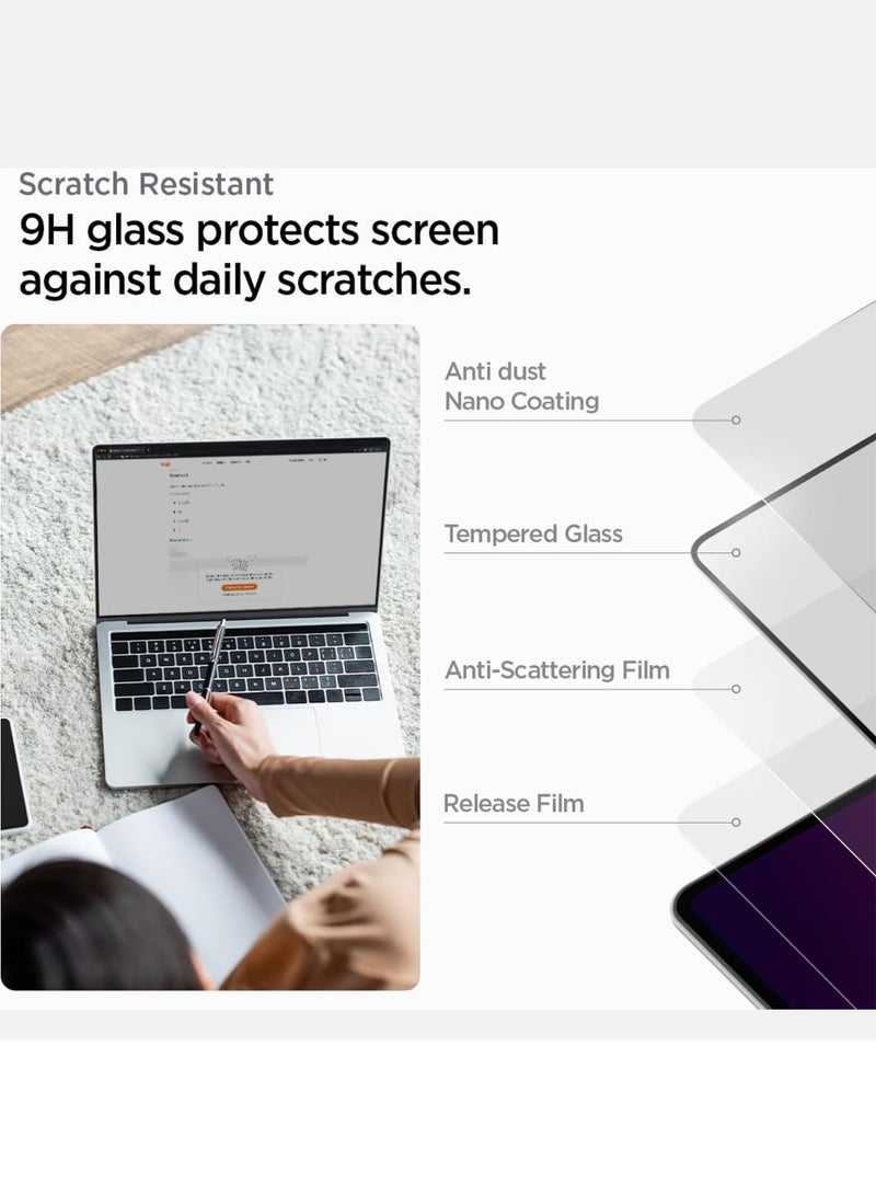 2 Pack Apple Macbook Pro 14 inch M3 Pro Chip Tempered Glass Screen Protector | HD Scratch Resistant, High Transparency, Delicate Touch, Anti-Explosion, Bubble-Free | Easy Installation for Apple Macbook  Pro 14 inch M3 Pro Chip - Clear - Image 2