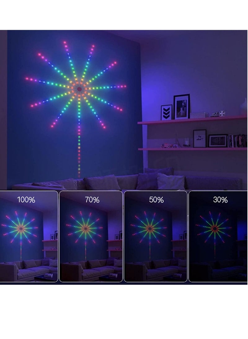 Fireworks irework LED Strip Lights, Fireworks Light Strip with Music Sync Timer Mode, RGB Dream Color Firework Wall Led Lights with Remote and App Control, Timing Function for Home Party Decor - Image 4
