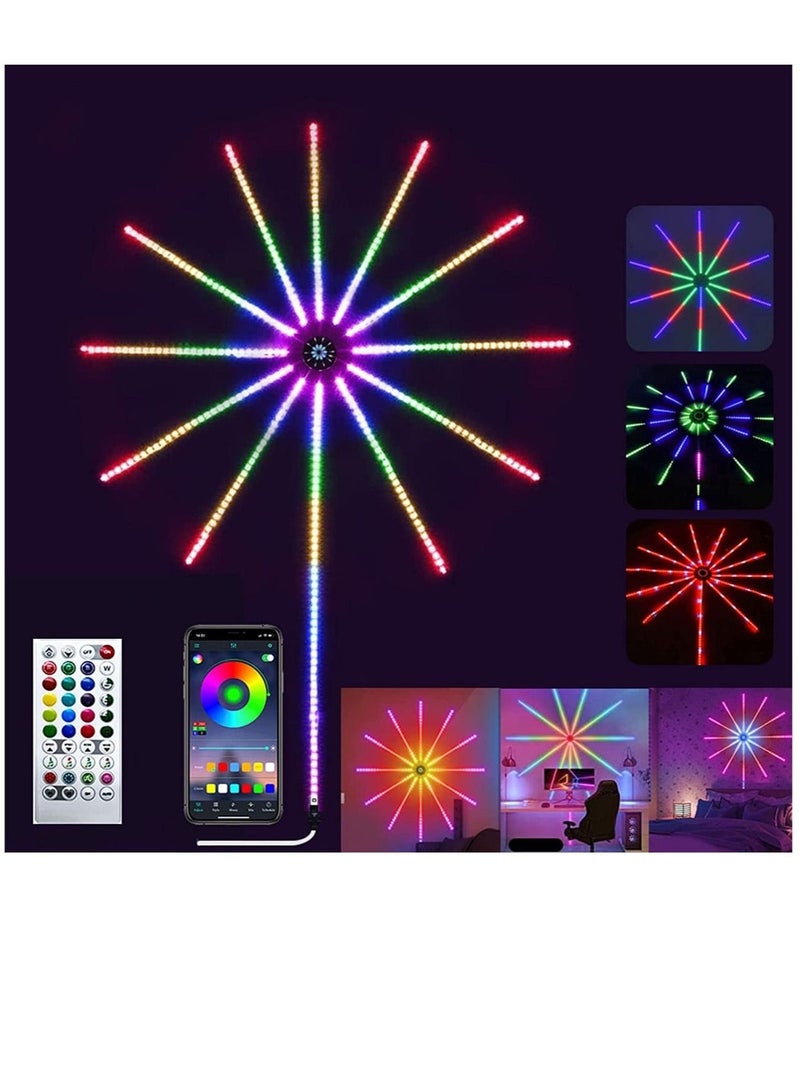 Fireworks irework LED Strip Lights, Fireworks Light Strip with Music Sync Timer Mode, RGB Dream Color Firework Wall Led Lights with Remote and App Control, Timing Function for Home Party Decor - Image 1