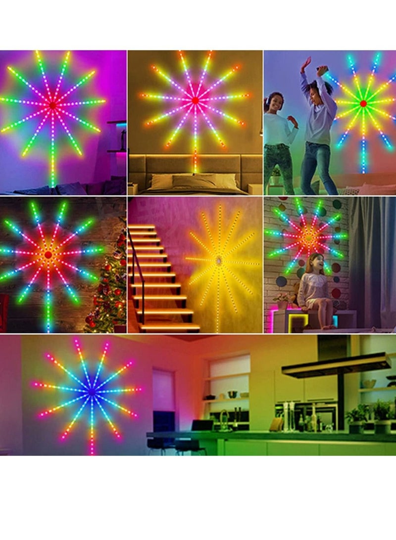 Fireworks irework LED Strip Lights, Fireworks Light Strip with Music Sync Timer Mode, RGB Dream Color Firework Wall Led Lights with Remote and App Control, Timing Function for Home Party Decor - Image 5