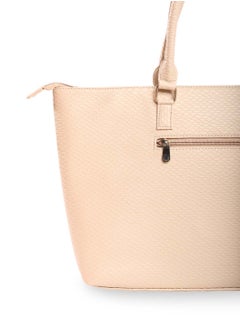 CAPRESE Caprese Fiona Self Design Beige Faux Leather Large Tote Handbag  - Image 5