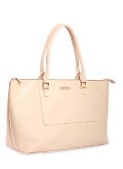 CAPRESE Caprese Fiona Self Design Beige Faux Leather Large Tote Handbag  - Image 3