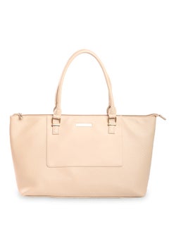 CAPRESE Caprese Fiona Self Design Beige Faux Leather Large Tote Handbag  - Image 1