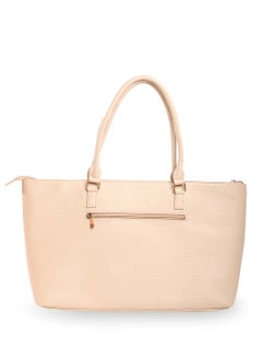 CAPRESE Caprese Fiona Self Design Beige Faux Leather Large Tote Handbag  - Image 4