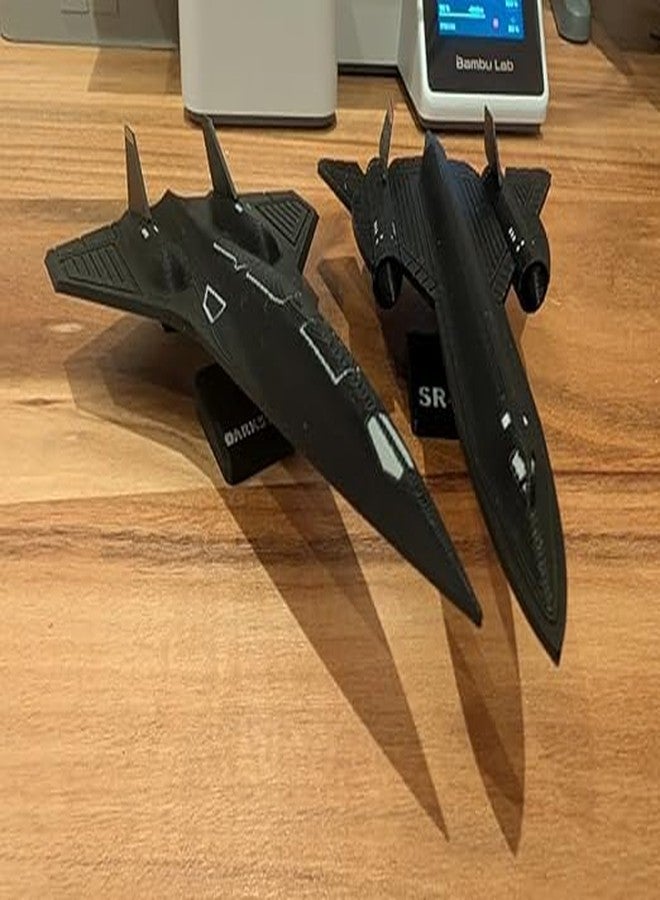 3D CRAFT Dark Star SR-71 Scale Model Aircraft, 3D Printed Display Piece with Stand, Black - Image 2