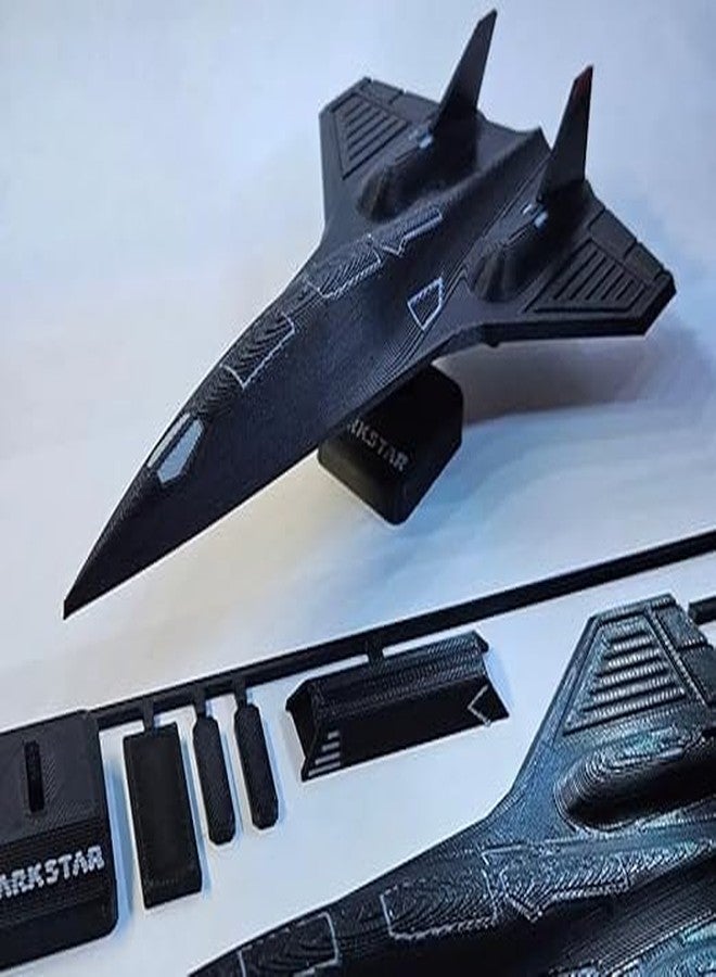 3D CRAFT Dark Star SR-71 Scale Model Aircraft, 3D Printed Display Piece with Stand, Black - Image 1