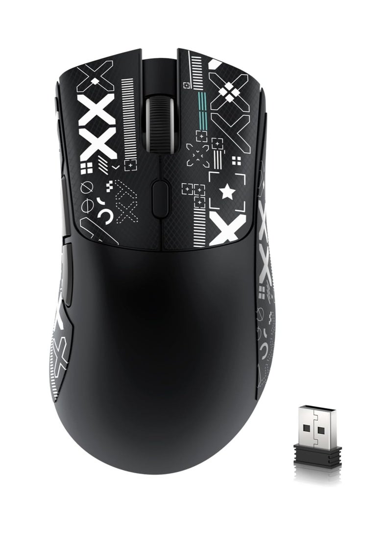 Attack Shark ATTACK SHARK R1 Wireless Gaming Mouse – Tri-Mode (2.4G/BT5.2/Wired), 55g Ultra-Light – 18K DPI PAW3311 Sensor – HUYU 20M Clicks – Ergonomic – Black + Grip Tape  - Image 1