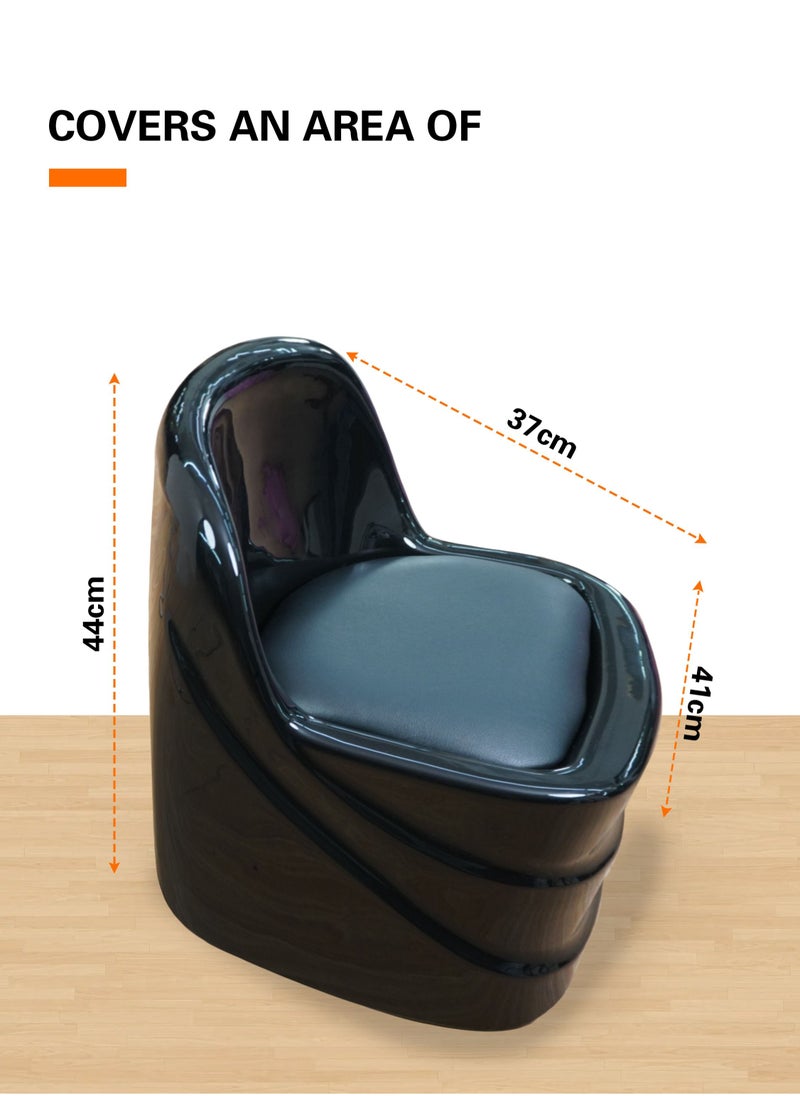 Meishida - Pedicure Stool Chair Heavy-Duty Rolling Chair with Back Rest for Salon (Black) - Image 1