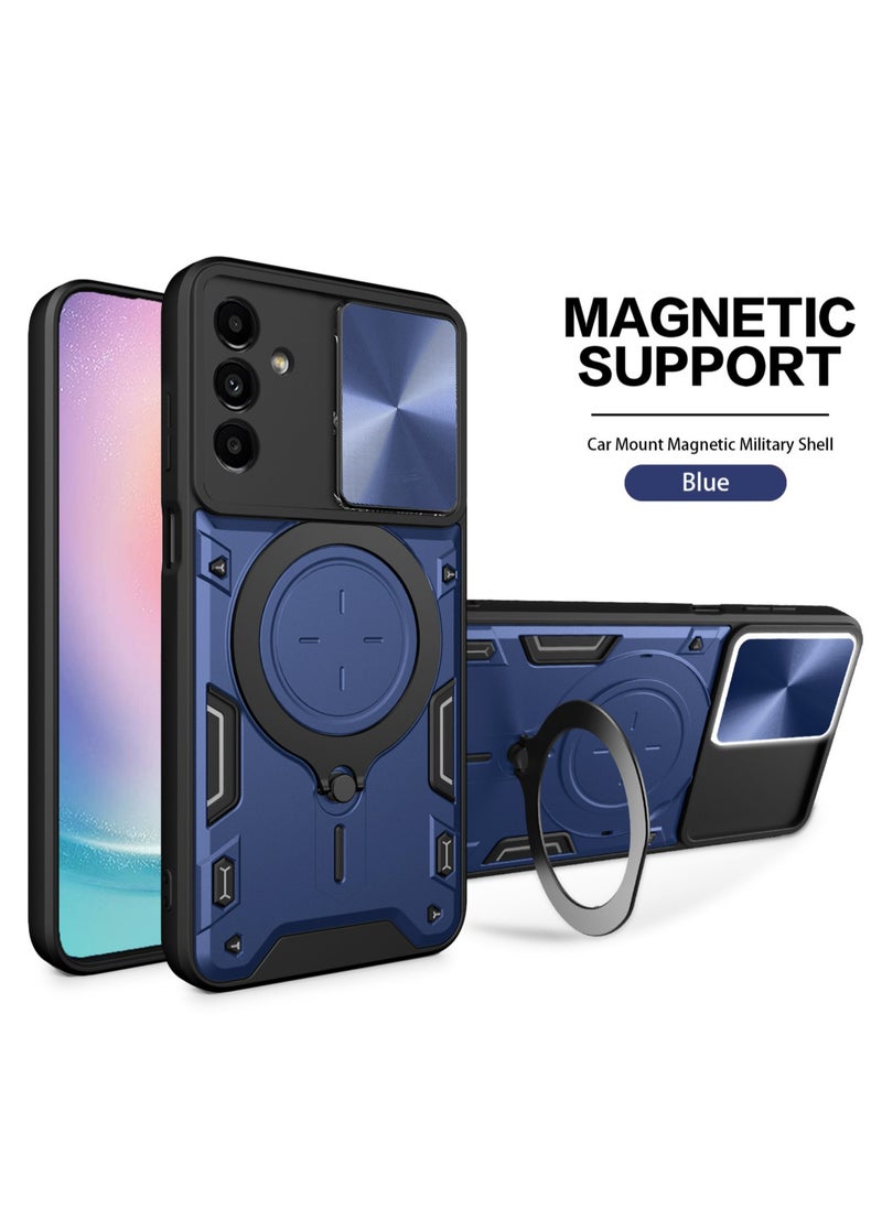 Generic - Samsung Galaxy A25 5G Mobile Phone Case Cover, Slide Camera Lens Cover, 360°Rotating Kickstand Ring, Bumper Shockproof Phone Case，Compatible with Car Magnetic Mount - Image 1