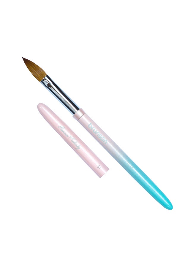 brunson فرشاة أظافر أكريليك قطعة واحدة من شعر السمور النقي فرشاة احترافية لرسم فن الأظافر للمانيكير والباديكير فرشاة كولينسكي لتطبيق الأكريليك وتمديد الأظافر ونحت الأظافر ثلاثية الأبعاد مقاس 12 - Image 1