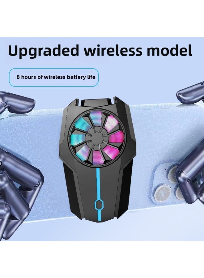2024 S6 Semiconductor Mobile Phone Radiator Magnetic Suction Live Platform Source Batch-Color:F15 Battery Type Air-cooled - Black (500 Mah + Colored Light Three-speed Adjustment) - Image 1
