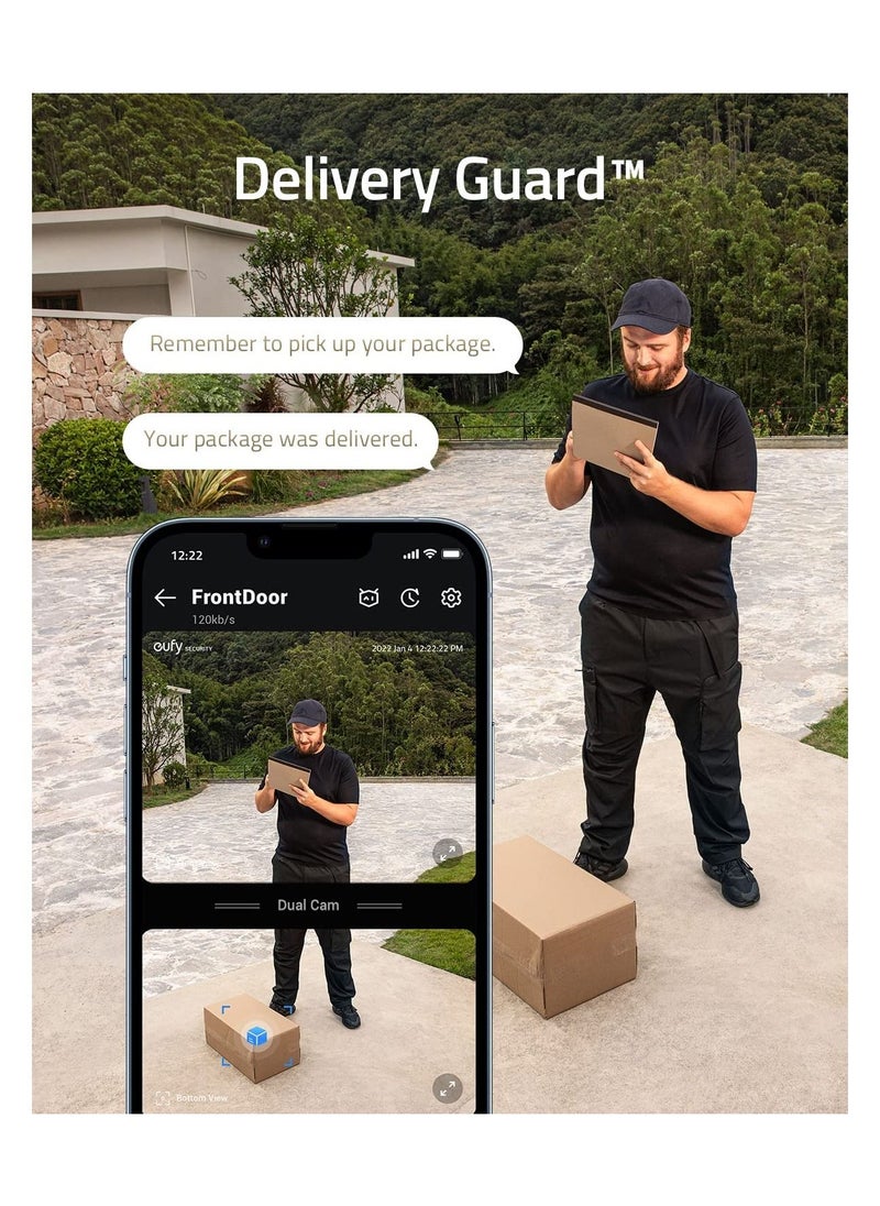 eufy - Security Video Doorbell Dual Camera (Battery-Powered) with Homebase, Dual Motion Detection, Package Detection, 2K HD, No Monthly Fee, 16GB Local Storage - Image 1