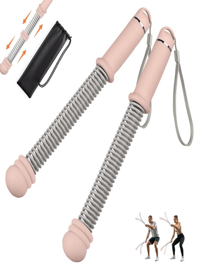 FAPAI Adjustable Ropeless Battle Ropes for Home Gym for Men & Women, Portable Cordless Battle Ropes, Quiet Exercise Rope with Variable Resistance, Strength & Low-Impact Cardio for HIIT (Pink) - Image 1