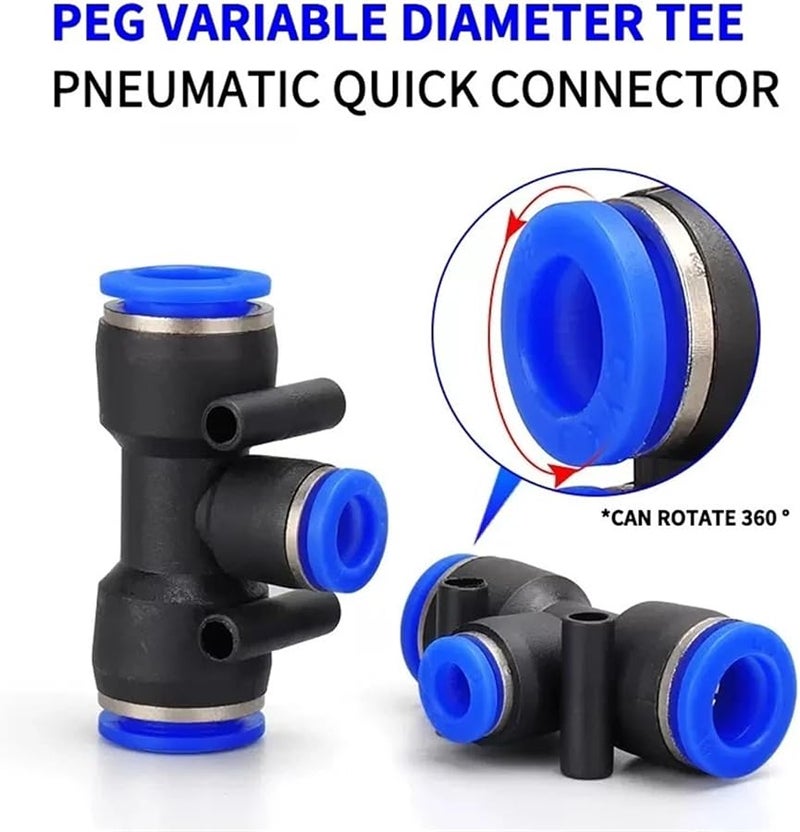 PEC8 6 وصلات هوائية سريعة التوصيل قابلة للدفع للاتصال بأنابيب بلاستيكية وخراطيم المياه - Image 4