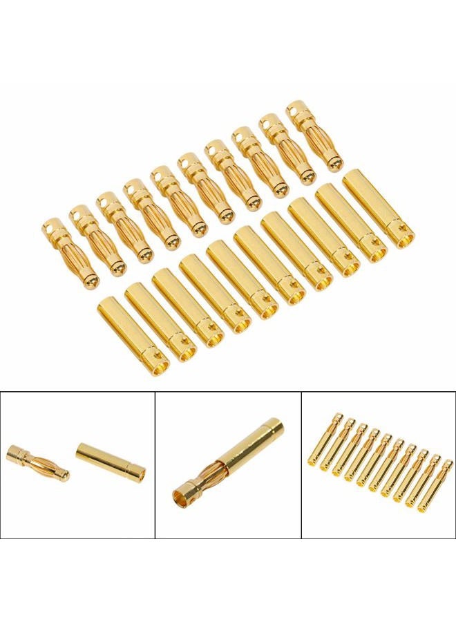 FLY RC 20 Pairs 4mm Gold Bullet Banana Connector Plug for RC Lipo Battery - Image 2