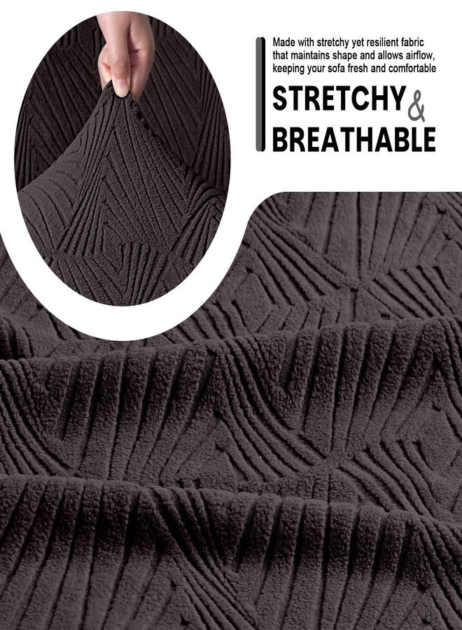 VANSOFY أغطية كراسي الاسترخاء من فانسوفي، 4 قطع، غطاء كرسي استرخاء مطاطي من الجاكار، غطاء كرسي استرخاء ناعم، واقي أثاث مع قاعدة مطاطية لكرسي الاسترخاء ليزي بوي (لون الشوكولاتة) - Image 4