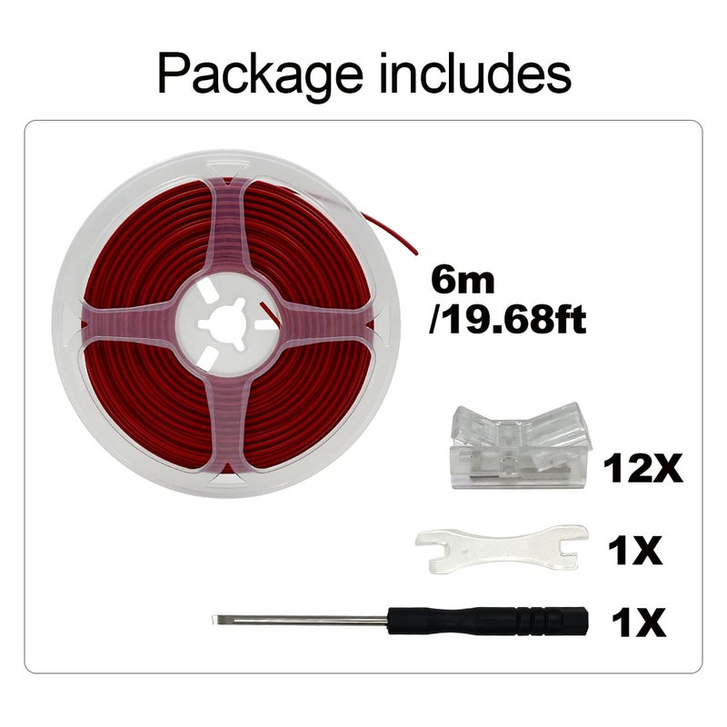 HAMRVL 12 Pack 8mm Cob Led Strip Light Connectors 2 Pin, Led Strip to Wire Solderless Transparent Track Lighting Adapter Connection with 6M/19.68ft Led Wire Extension Cable for White Led Tape 12/24V - Image 4