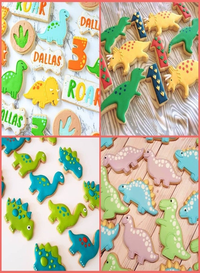 KAISHANE Dinosaur Cookie Cutters Set, 5 PCS Dinosaur Biscut Cutters Set Stainless Steel with Soft PVC Edge for Baking Fondant Cake Molds - Image 5