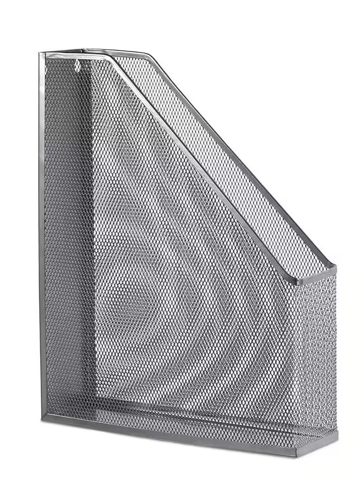 Metal Mesh Magazine Holder Silver