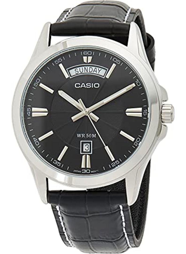 CASIO Men's Enticer Quartz Analog Watch MTP-1381L-1AVDF - Black - Image 1