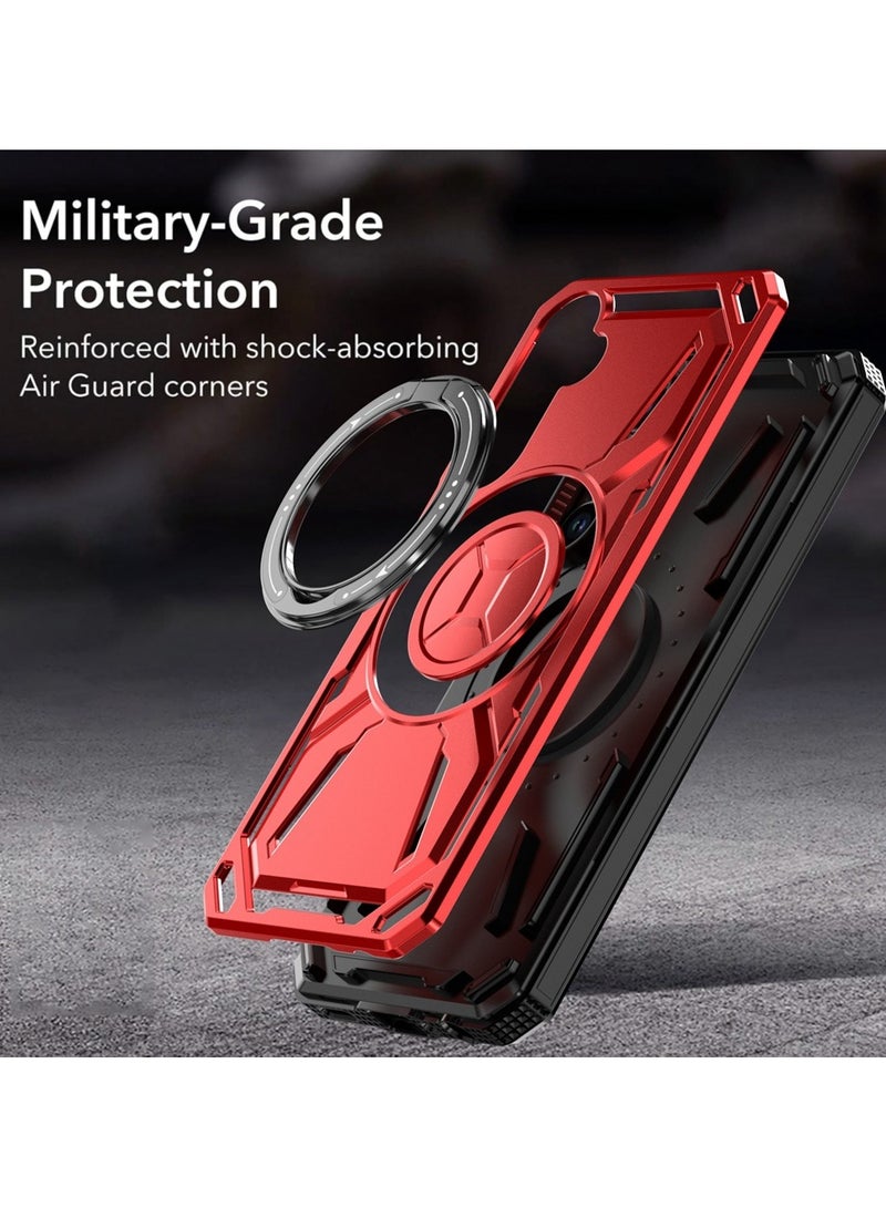 GOLDEN MASK GOLDEN MASK For Samsung Galaxy A25/A24 4G Armored II Series Mag-Safe Magnetic Holder Phone Case (Red) - Image 2