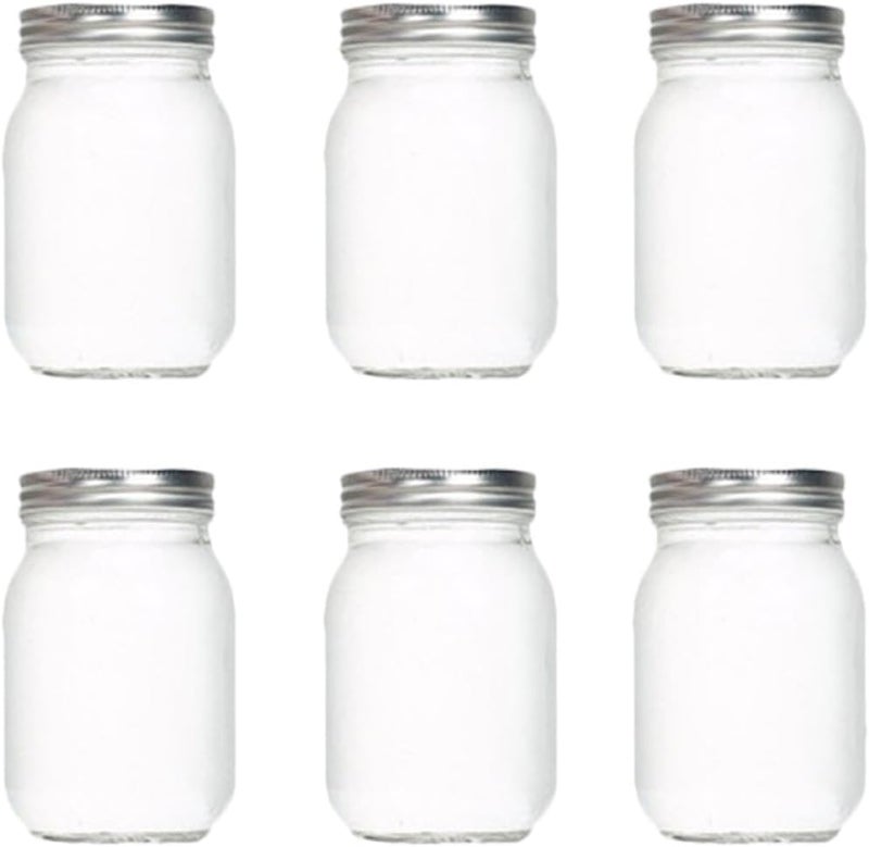 6 Pcs 500ml Airtight Glass Storage Jars with Sealed Lids for Kitchen Food Preservation, round Glass Containers for Jam, Honey, Tea, and Dried Fruit Storage - Image 1