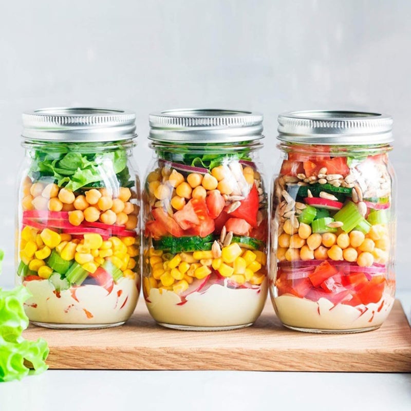 6 Pcs 500ml Airtight Glass Storage Jars with Sealed Lids for Kitchen Food Preservation, round Glass Containers for Jam, Honey, Tea, and Dried Fruit Storage - Image 4