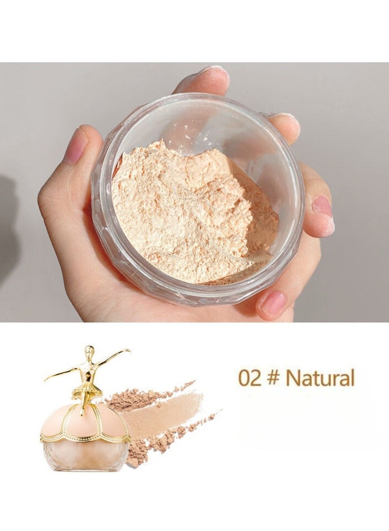 MACK ANDY Ballet Airy Loose Powder Light Breathable Oil Free Makeup Setting Powder Foundation - 02 Natural - Image 2