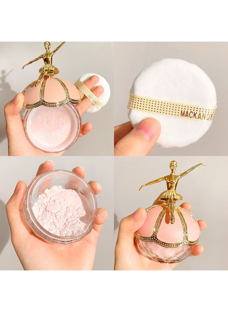 MACK ANDY Ballet Airy Loose Powder Light Breathable Oil Free Makeup Setting Powder Foundation - 02 Natural - Image 5