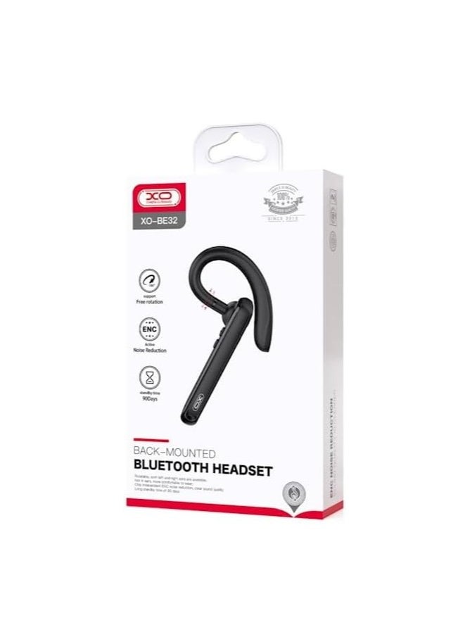 XO - XO XO-BE32 On-Ear Bluetooth Headset with Active Noise Cancellation, Black - Image 1
