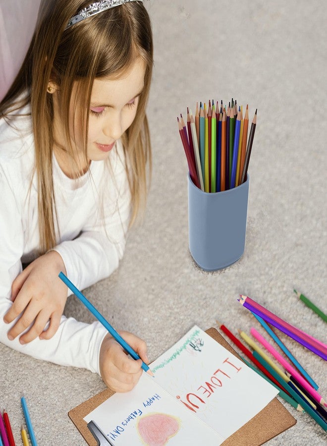 أكريميت حامل أقلام جامبو من أكريميت، كوب أقلام، منظم مكتبي كبير الحجم للطلاب والفنانين والمهنيين (بلاستيك) (لون أزرق سادة) - Image 4