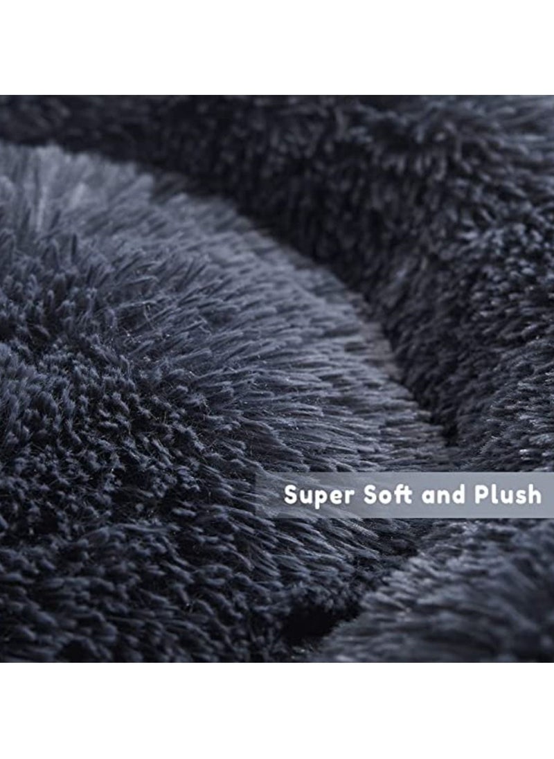 Mei Lifestyle - Round Cat &Dog Tie Dyed Pet Bed Comfortable Plush Ultra Soft Cushion Self Warming Pet Bed Made with Faux Fur with Waterproof Bottom Diameter 50CM. - Image 1