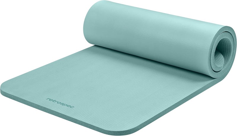 Retrospec Solana Yoga Mat 1" & 1/2" Thick w/Nylon Strap for Men & Women - Non Slip Exercise Mat for Yoga - Image 1