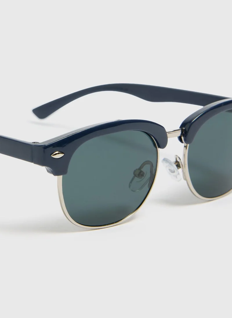 Matalan Boys Black Metal Aviator Sunglasses