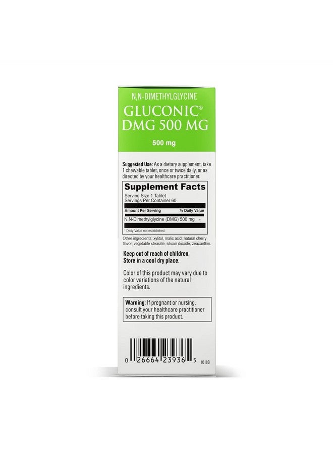DAVINCI Labs Gluconic DMG 500 mg - Dietary Supplement to Support Endurance and Immune System Function - with 500 mg N,N-Dimethylglycine per Tablet - Vegetarian - Gluten-Free - 60 Chewable Tablets - Image 2