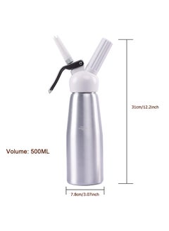 MARK STORE Whipped Cream Dispenser, Aluminium Cream Whipper with 3 Decorating Nozzles 500ML Cream Charger Dispenser for Cake Cheese Dessert  - Image 3