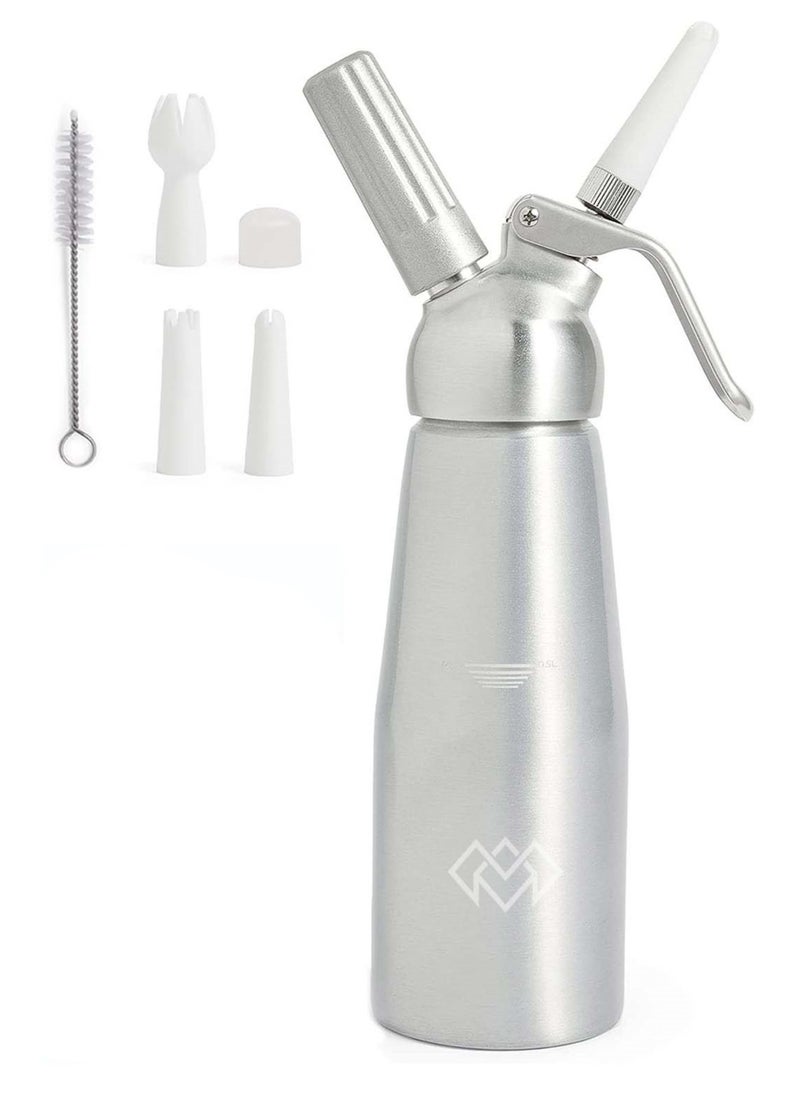 MARK STORE - Whipped Cream Dispenser, Aluminium Cream Whipper with 3 Decorating Nozzles 500ML Cream Charger Dispenser for Cake Cheese Dessert - Image 1